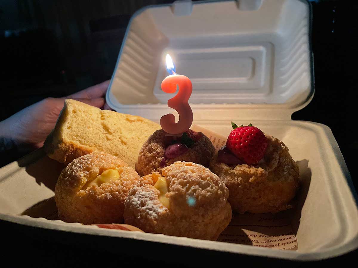 【小麦アレルギー対応】料理教室の先生が作るグルテンフリーピザとシュークリームテイクアウトして下の子の誕生日パーティー～安芸郡熊野町