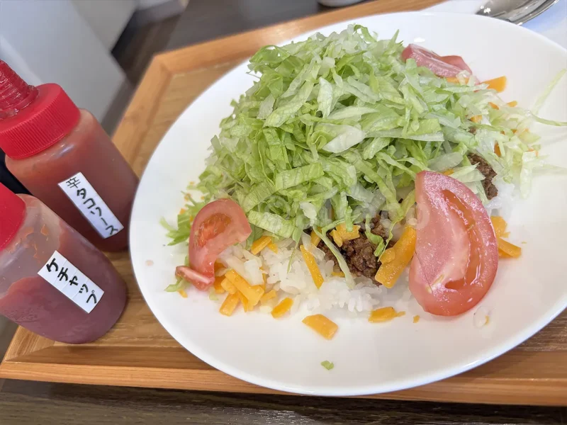 きっちんぼーらで食べられることを確認したタコライス